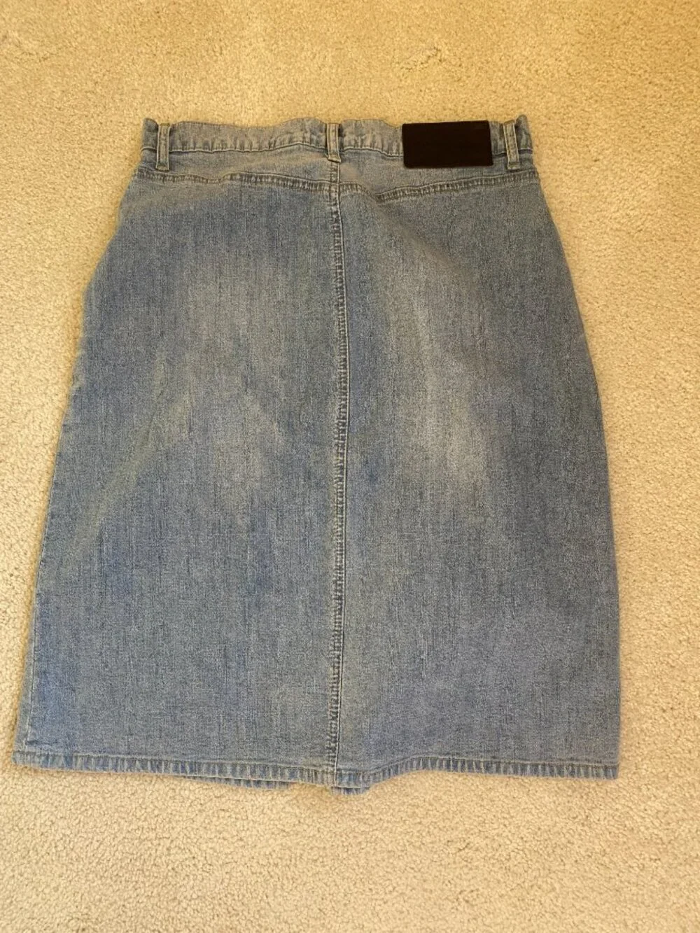 EXPRESS stretch denim light wash slit skirt, size 3/4 small